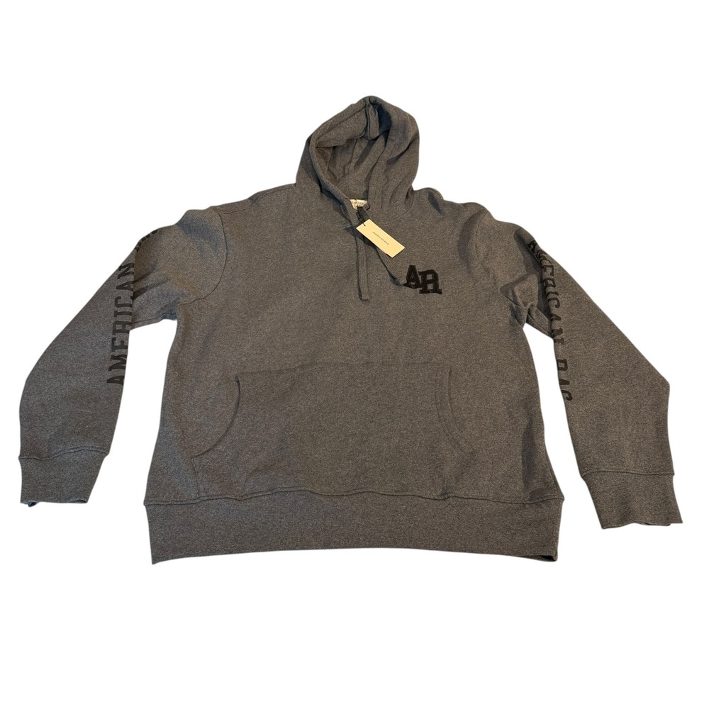American Rag Mens Gray Graphic Pullover Hoodie Sweatshirt Large NWT
